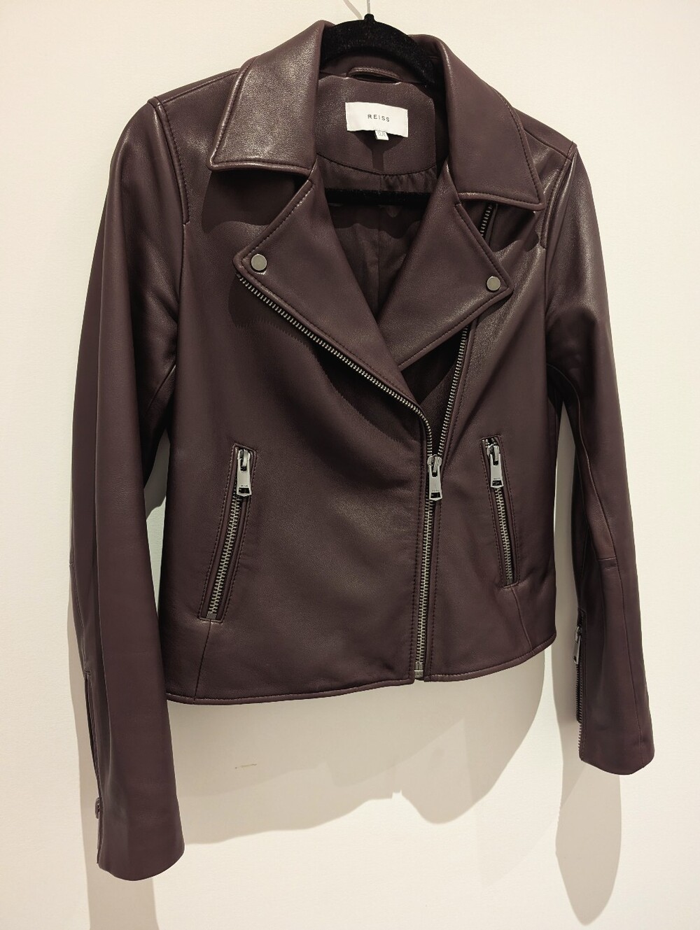 Reiss Chocolate Brown Leather Jacket